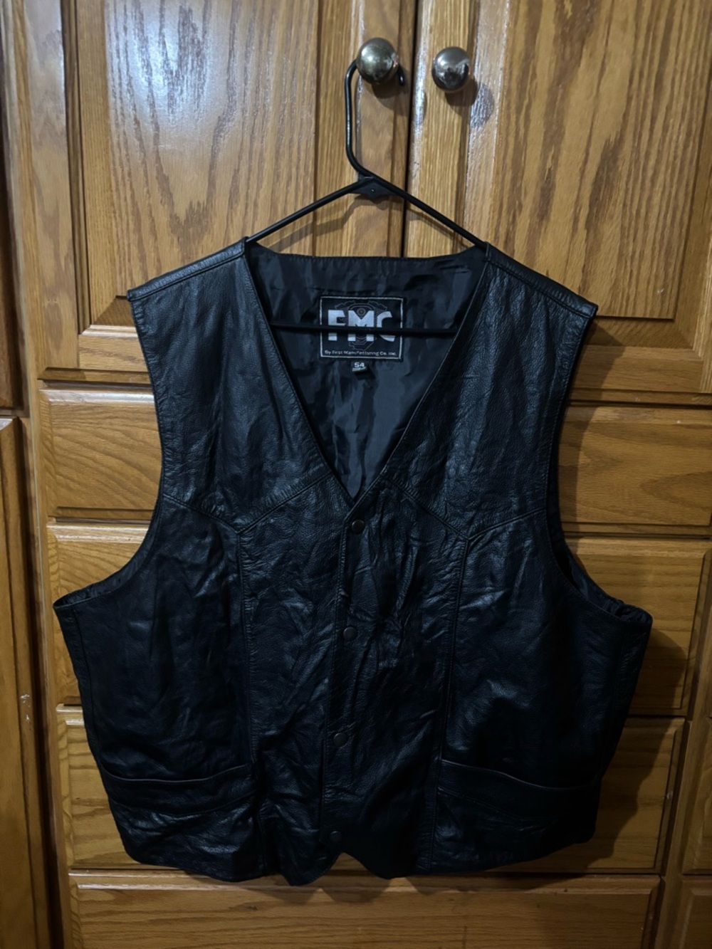 FMC Black Leather Men's Vest